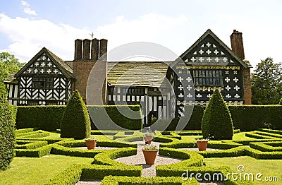 Little Moreton Hall Knot Garden Editorial Stock Photo