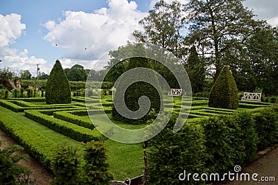 Knot garden of Little Moreton Hall Stock Photo