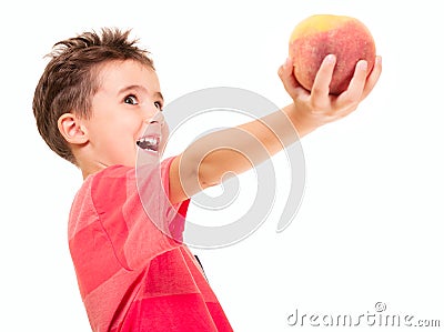 Little naughty boy outstretch Stock Photo