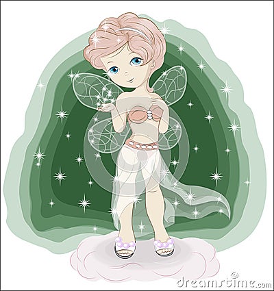 Little night fairy Vector Illustration