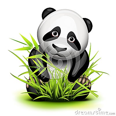 Little panda Vector Illustration