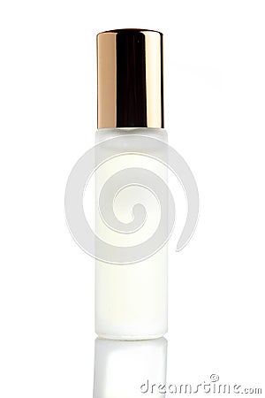 Little parfume bottle on white background Stock Photo