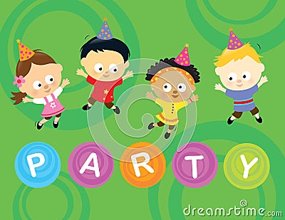 Little party kids 2 Vector Illustration