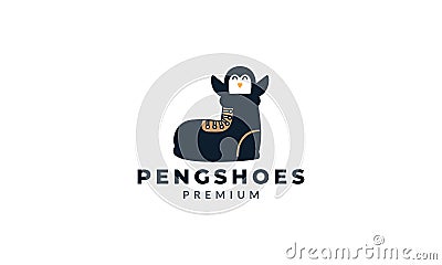 Little penguin with shoes vector illustration Vector Illustration