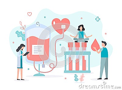 Blood transfusion concept Vector Illustration