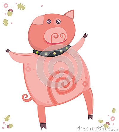 Little piglet 3 Vector Illustration