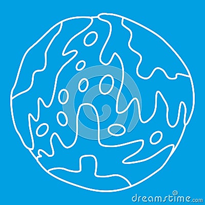 Little planet icon, outline style Vector Illustration