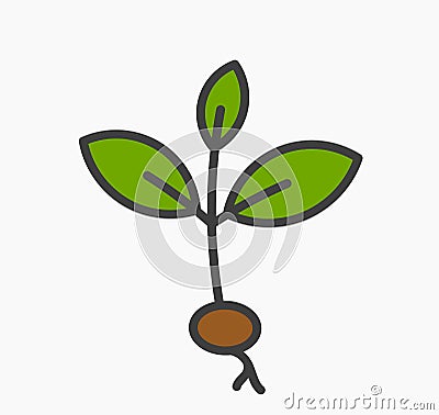 Little plant seedling icon Vector Illustration