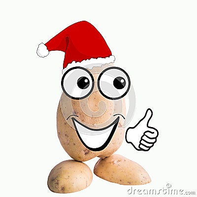Little potato man Santa Claus Stock Photo