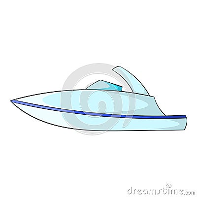 Little powerboat icon, cartoon style Vector Illustration