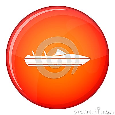 Little powerboat icon, flat style Vector Illustration