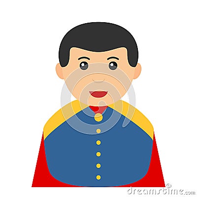 Little Prince Charming Avatar Flat Icon Vector Illustration