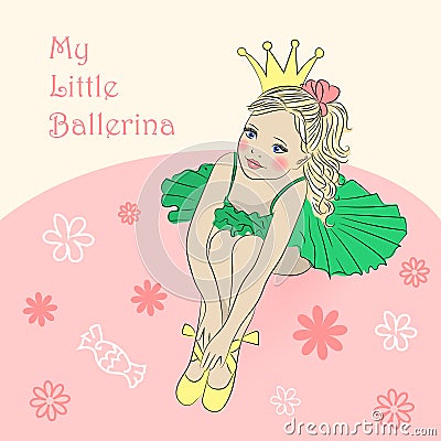 Little princess ballerina Vector Illustration