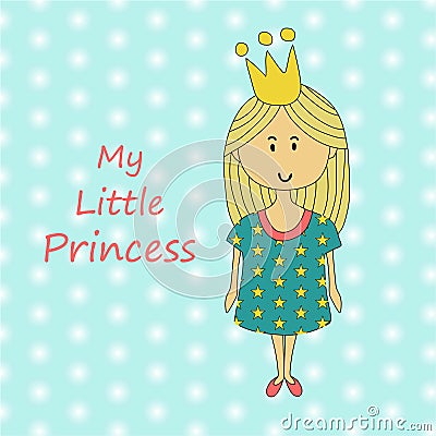 Little princess child character Vector Illustration