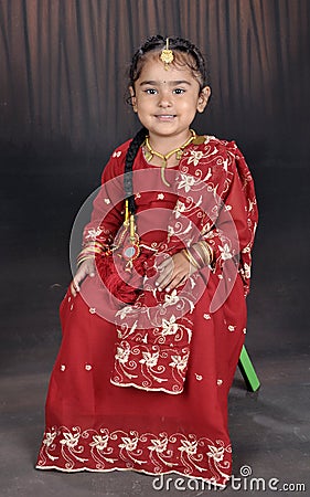 Little punjabi girl Stock Photo