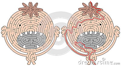 Little monster maze Vector Illustration