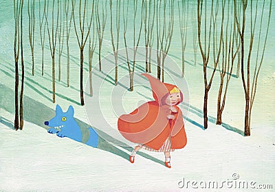 Little red riding hood cape Cartoon Illustration