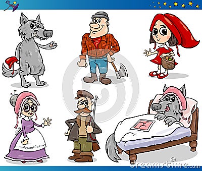 Little red riding hood characters Vector Illustration