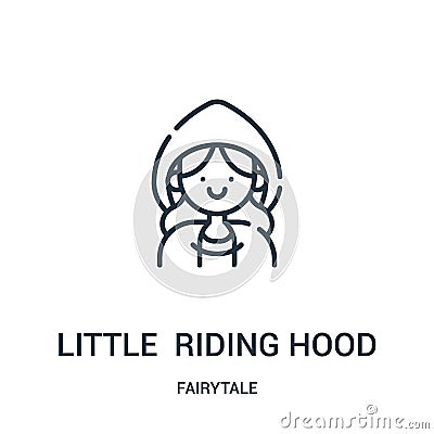 little red riding hood icon vector from fairytale collection. Thin line little red riding hood outline icon vector illustration Vector Illustration