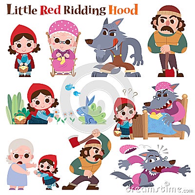 Little Red Riding Hood Vector Illustration