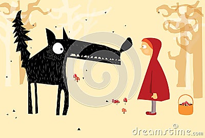Little Red Riding Hood Vector Illustration