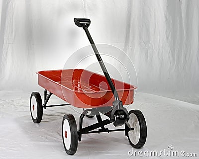 The little red wagon Stock Photo