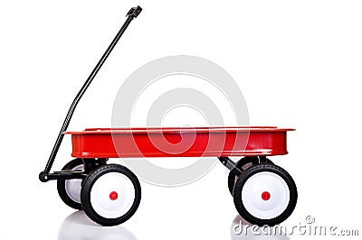 Little Red Wagon Stock Photo