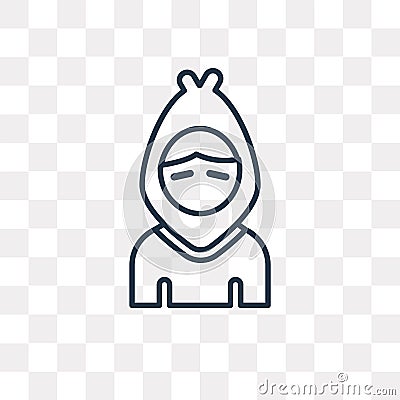 Little riding hood vector icon isolated on transparent backgrou Vector Illustration