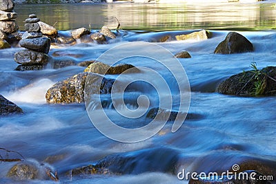 Little river with many stones Stock Photo