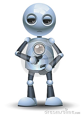 Little robot ask to refill energy Vector Illustration