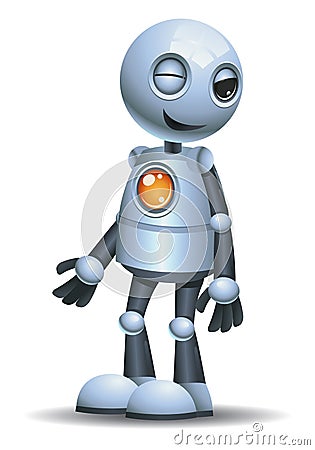 Little robot emotion in mocking face Vector Illustration