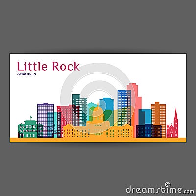 Little Rock city, Arkansas architecture silhouette. Vector Illustration