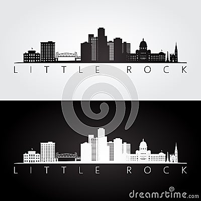 Little Rock, USA skyline and landmarks silhouette Vector Illustration