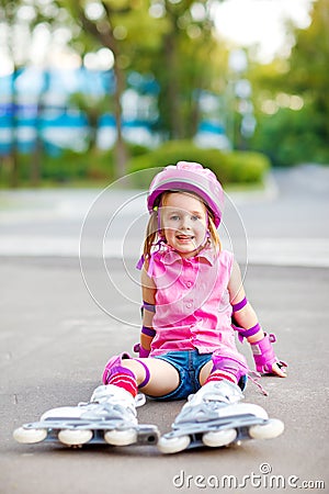 Little roller skater Stock Photo