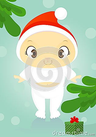 Little Santa boy Vector Illustration