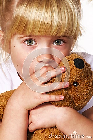 Little scared girl Stock Photo