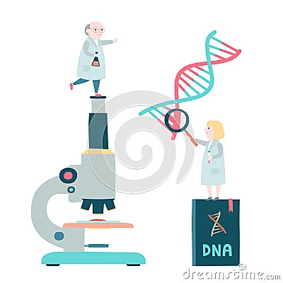 Little scientists concept. Vector illustration Vector Illustration