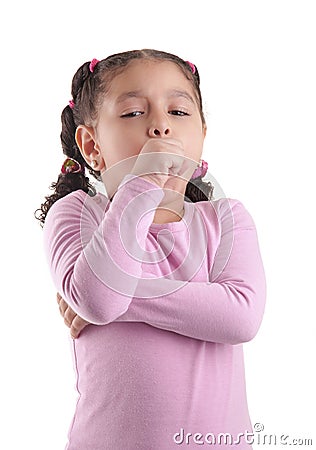 Little Sick Girl Stock Photo