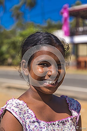 Little Sri Lankan girl from Matara Editorial Stock Photo