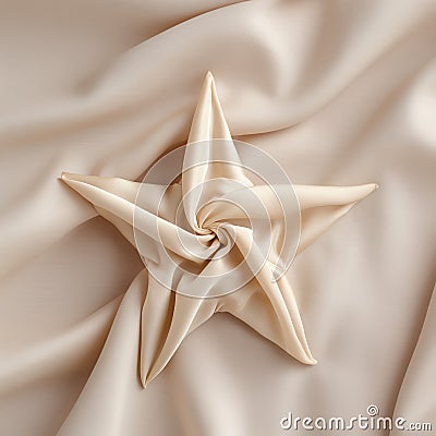 Little Star: Graceful Surrealism In A Beige Silk Fabric Stock Photo