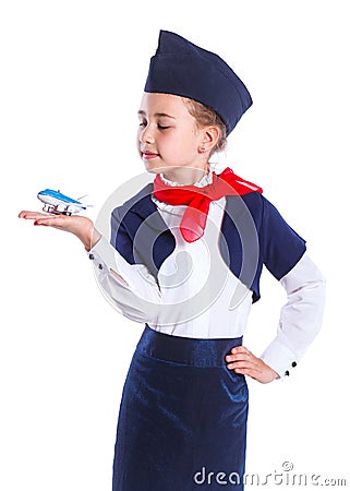 Little stewardess Stock Photo