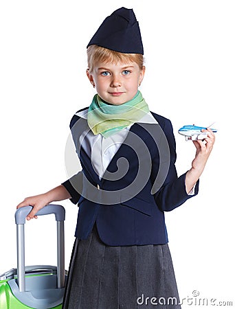 Little stewardess Stock Photo