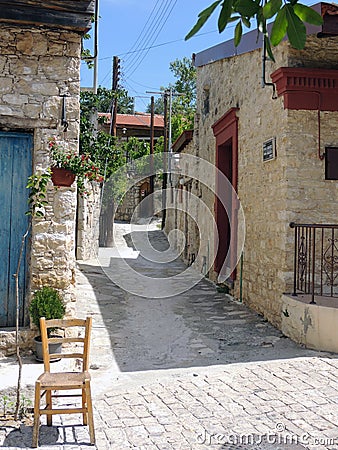 Little street on the island of Cyprus Stock Photo