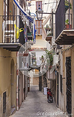 A little street in Sicily. Stock Photo