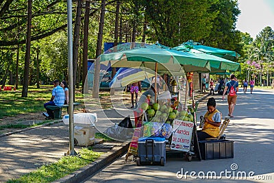 Little street vendor selling snacks and drinks Editorial Stock Photo