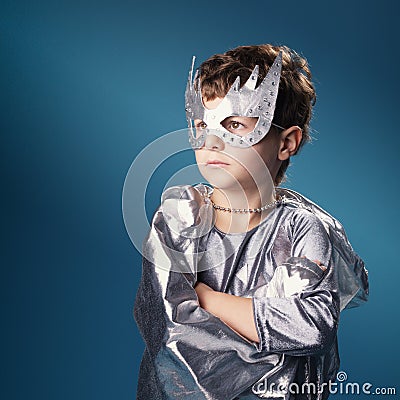 Little super hero portrait Stock Photo