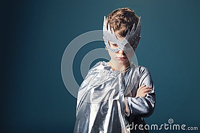 Little super hero portrait Stock Photo