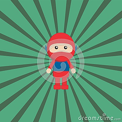 little superhero flat cartoon Vector Illustration