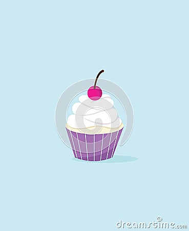 Little Sweet and Simple Cupcake Vector Illustration