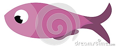 A purple fish vector or color illustration Vector Illustration